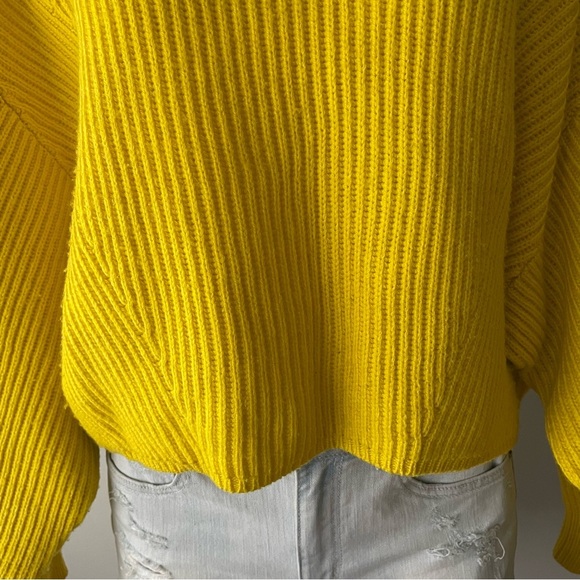 FWD Friday Tech Wool Oversize Crew Knit Sweater Highlighter Yellow Size XL - Picture 9 of 10